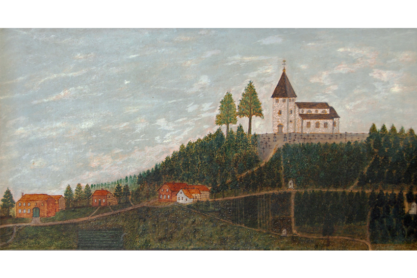 Gemälde der Bergkirche um 1840
aus dem Begashaus, Heinsberg
